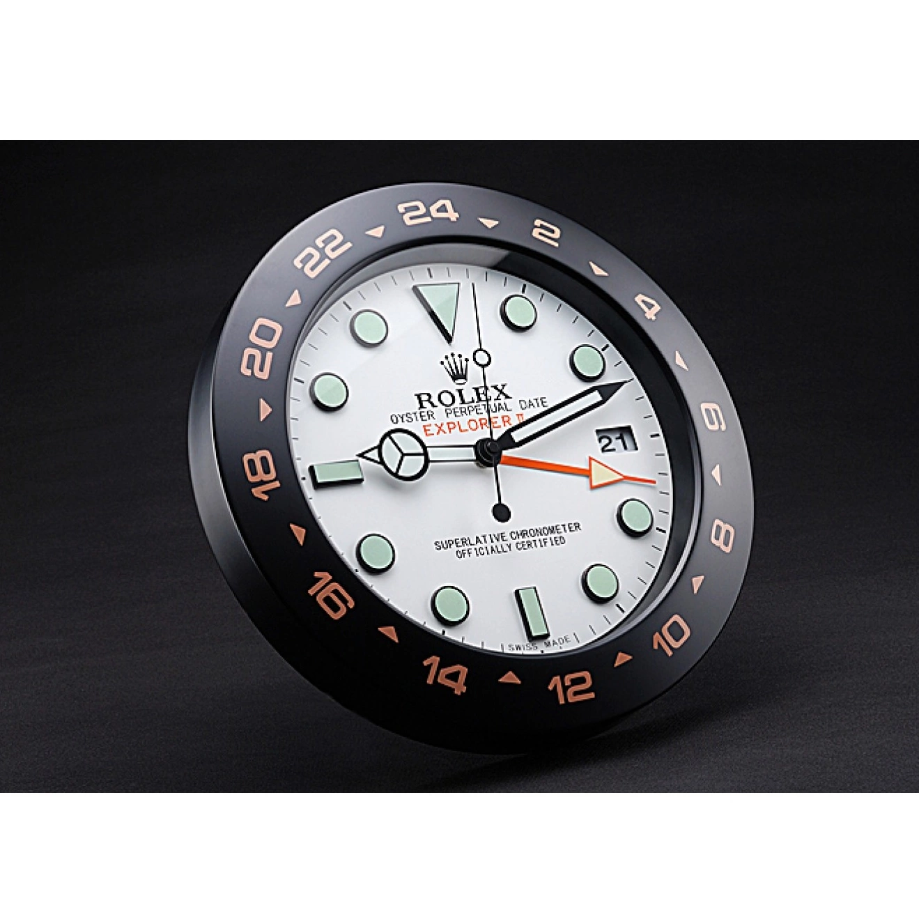Good Copy Rolex Watches Explorer II Black-Orange Wall Clock 622479 Rolex 0626